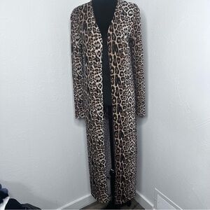 WOMENS UMGEE Animal Print Long Sleeve Duster Open Cardigan Size: S